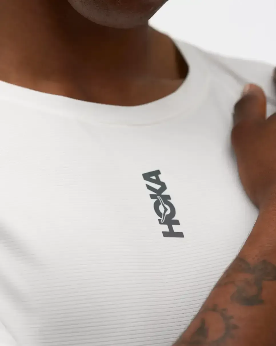 HOKA EveryRun Short Sleeve White
